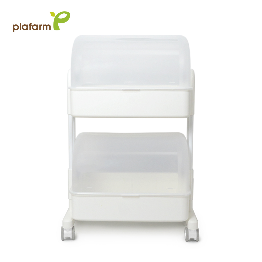 【Plafarm】移動式防塵收納拉拉車 - 2 層掀蓋型