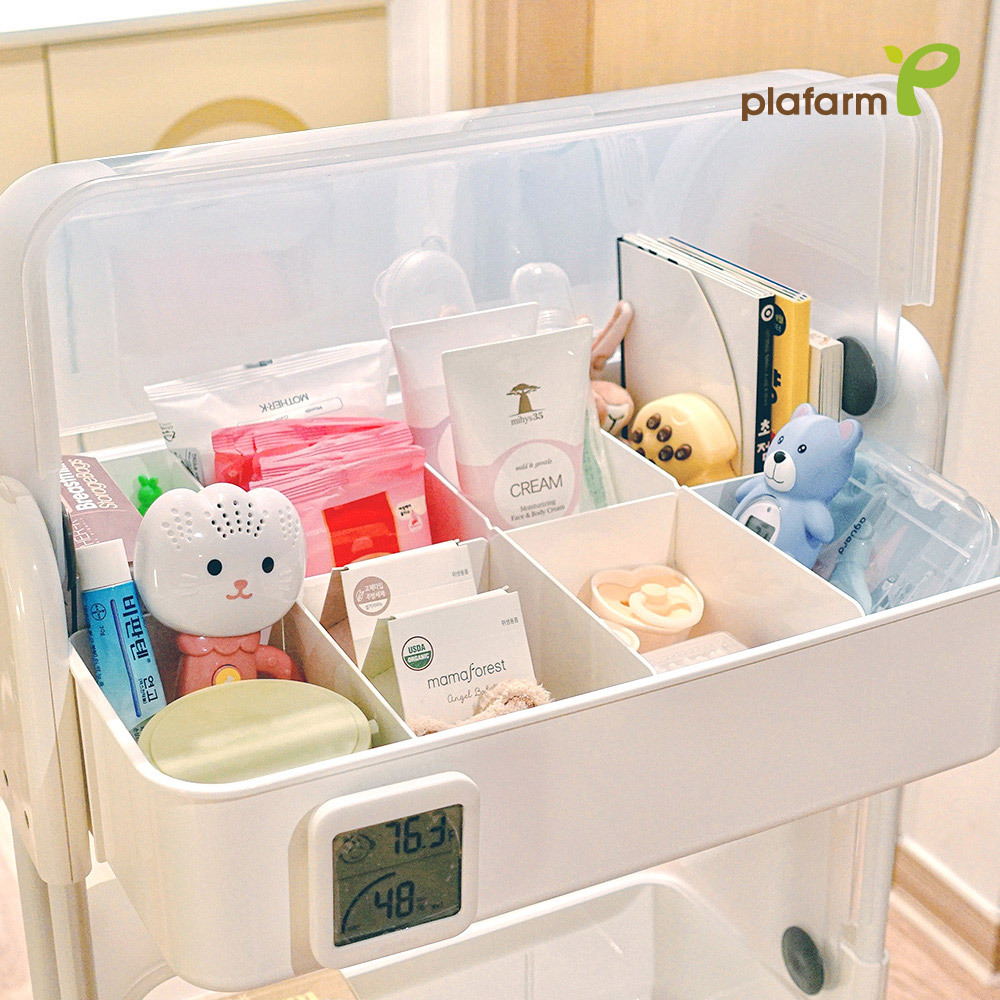 【Plafarm】移動式防塵收納拉拉車 - 2 層掀蓋型