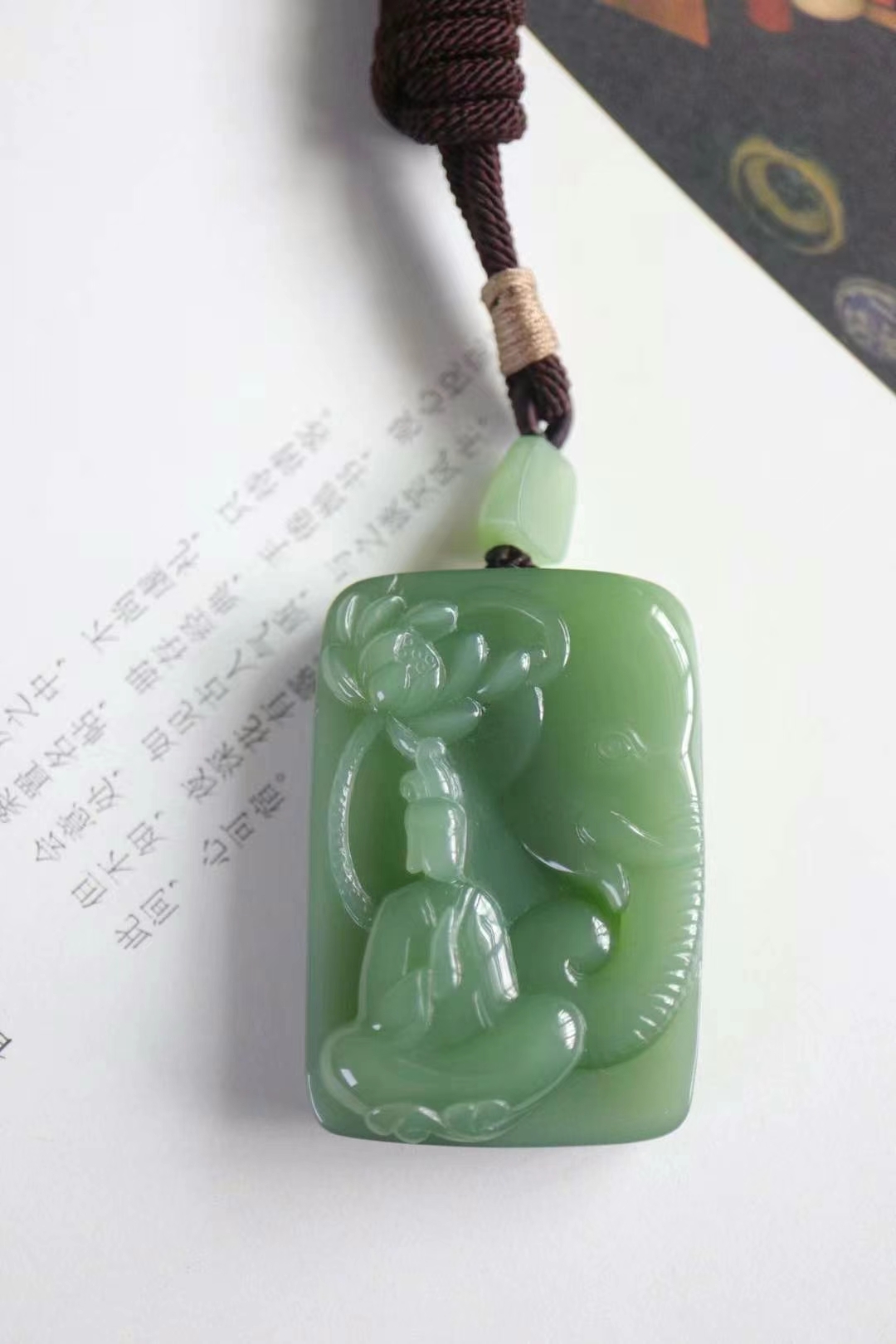 和田玉蓮花觀音,天然和田玉軟玉