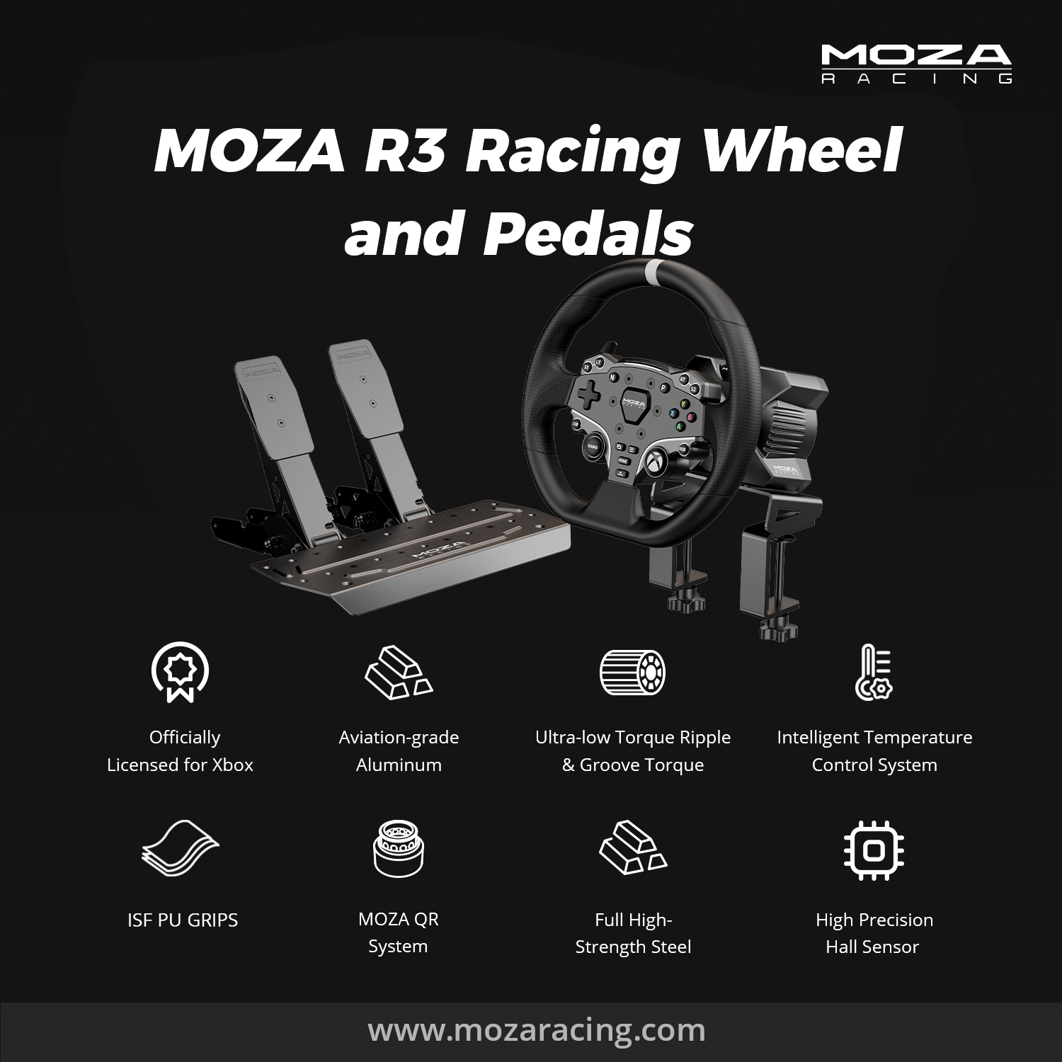 R3 Racing Wheel and Pedals for Xbox & PC
