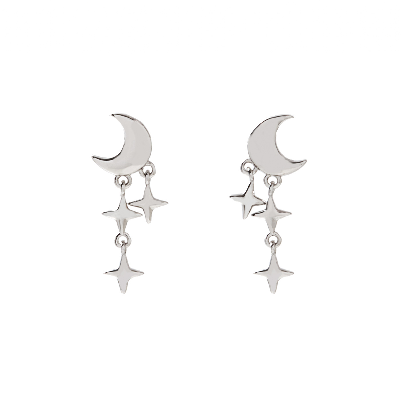 平價飾品,純銀,月亮,垂墜耳環