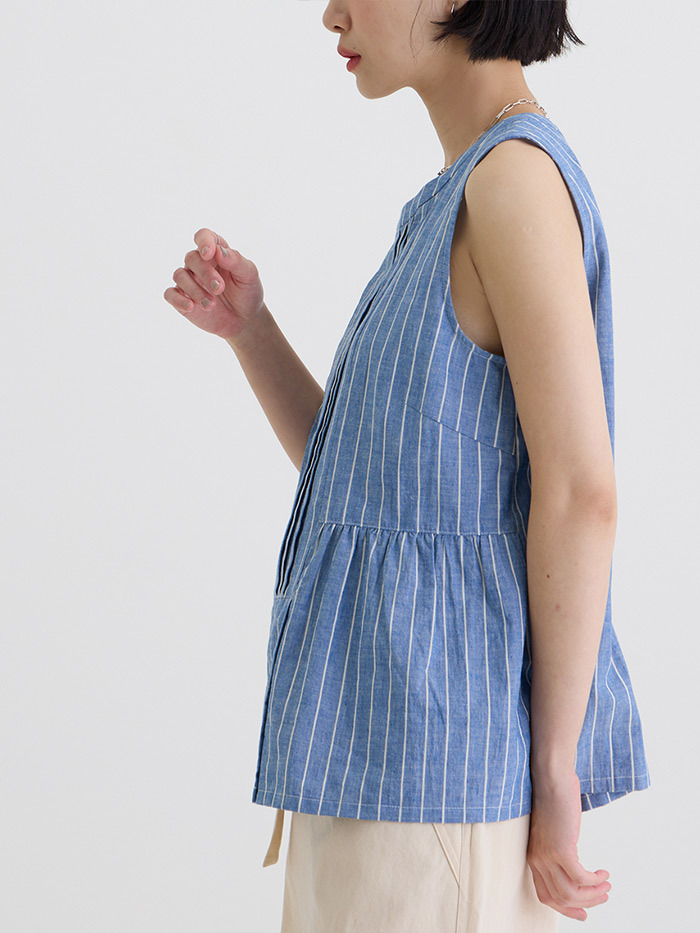 海邊漫步拼接無袖上衣-星期天