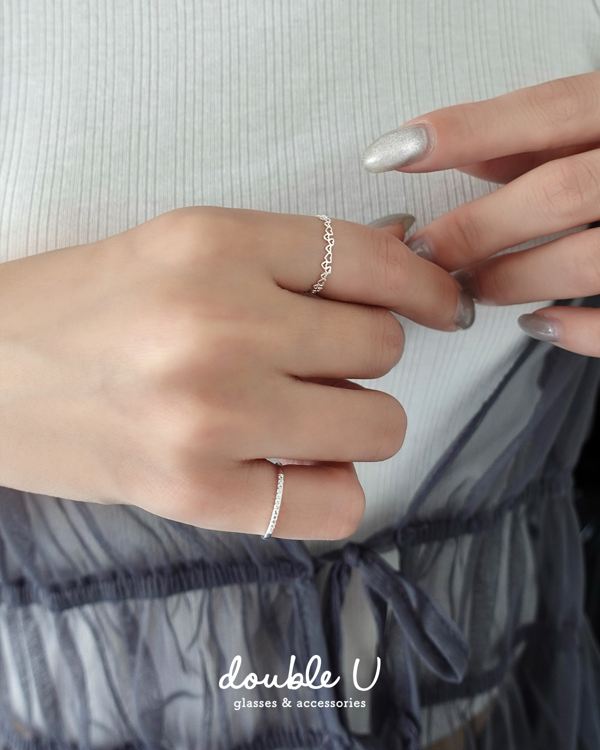 愛心串連・純銀戒指 (XRS10311)