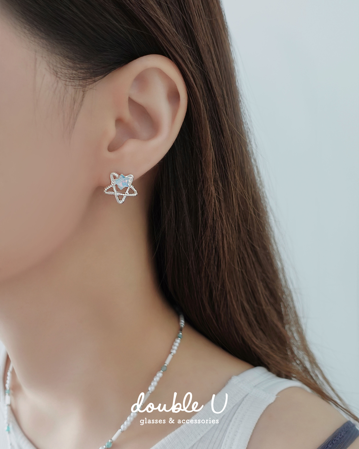 編織星彩・銀針耳環 (DEN10372)