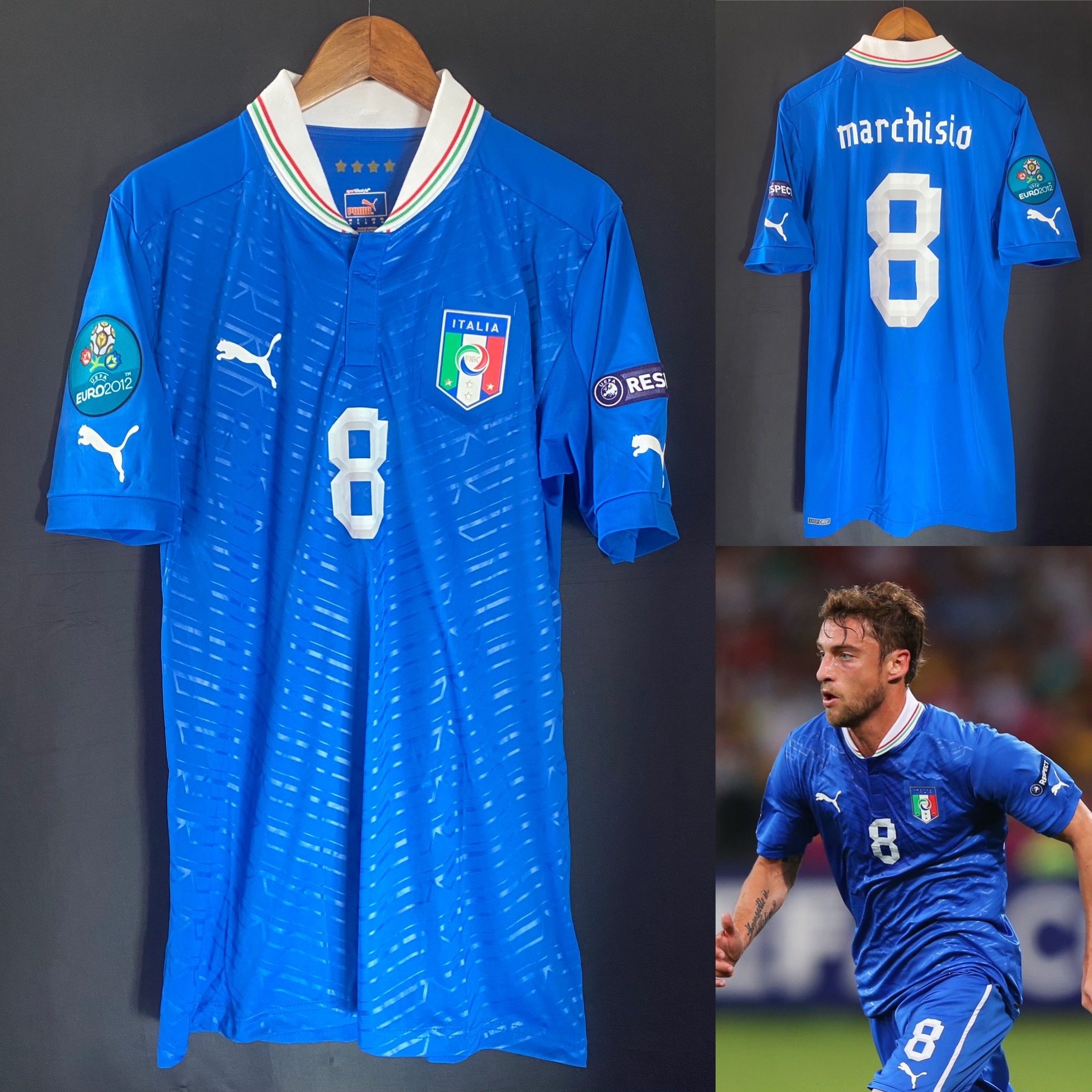 Italy 2012 UEFA Euro Puma Home player issue shirt #8 MA