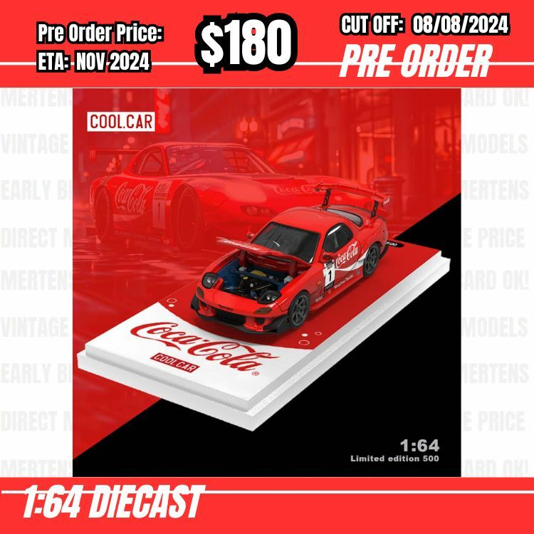 PO-$180 * Time Micro * 1:64 Mazda RX-7 Re-Amemiya Coca Cola [OD02/08]