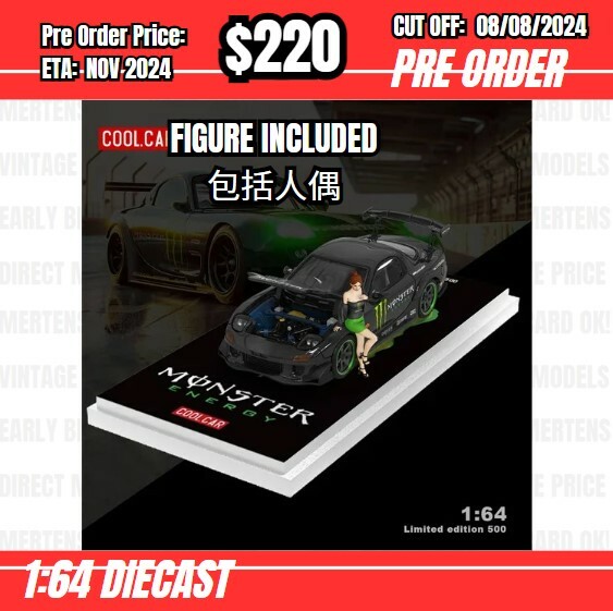 PO-$220 * Time Micro * 1:64 Mazda RX-7 Re-Amemiya Monster w/figure [OD02/08]