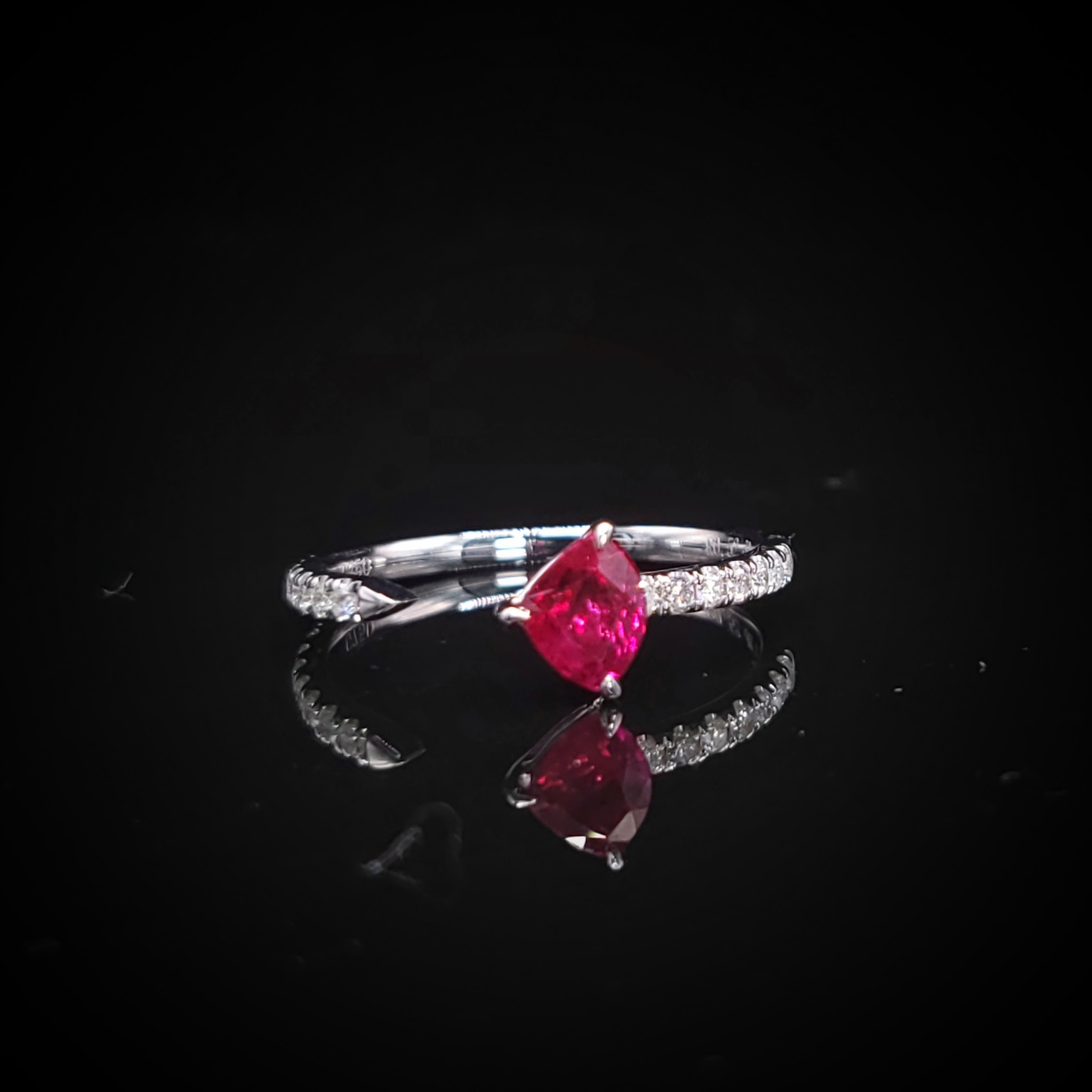 18K White Gold 0.52ct Ruby and Diamond Ring