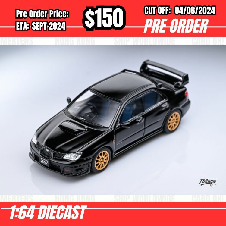 PO-$150 * Furuya * 1:64 Subaru Impreza WRX STI Hawkeye Sedan Black [OD02/08]