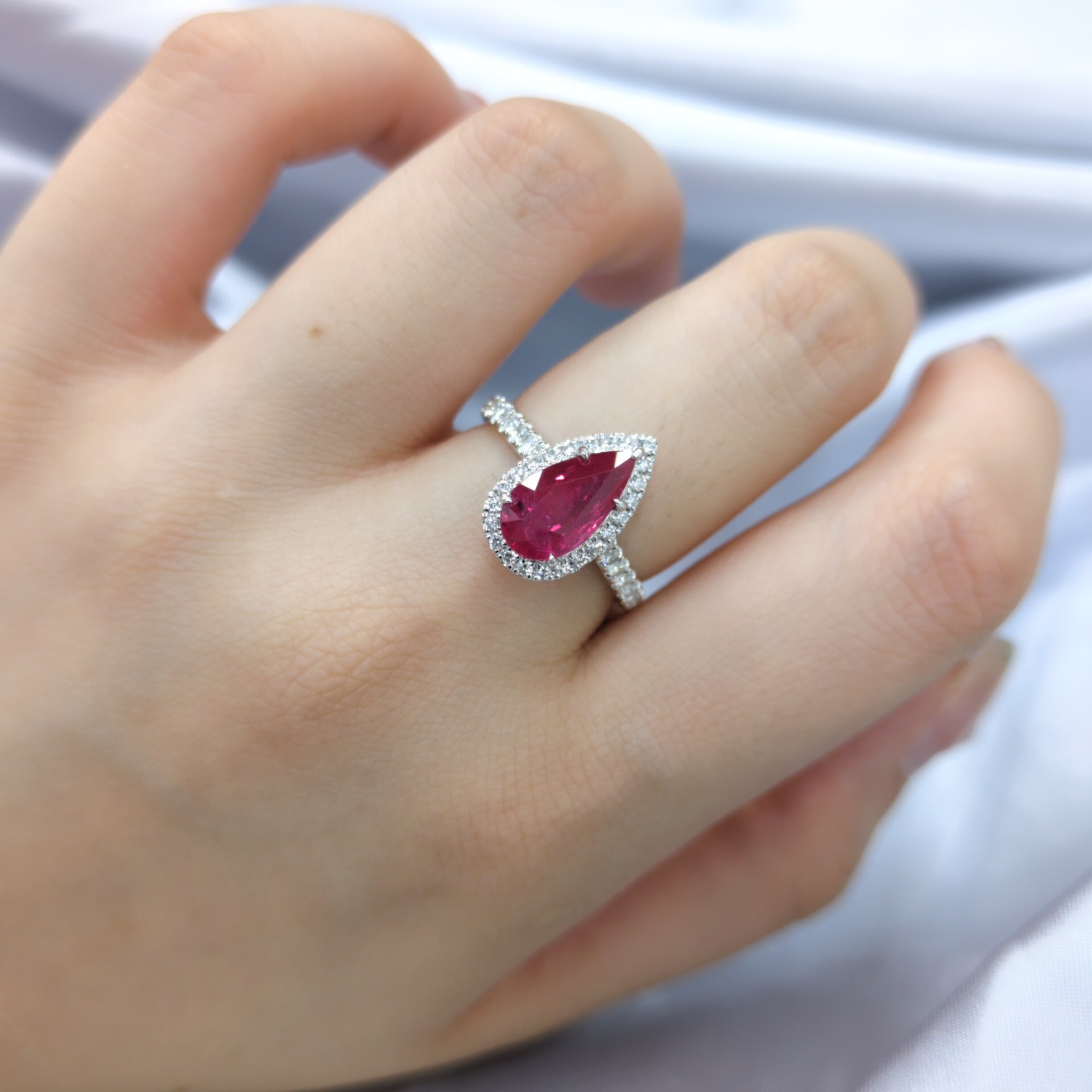 18K White Gold 2.08ct Ruby and Diamond Ring