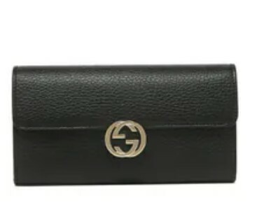 [S] GUCCI GG INTERLOCKING LONG WALLET,BLACK, 615524-CAO0G-1000 (SGC120)