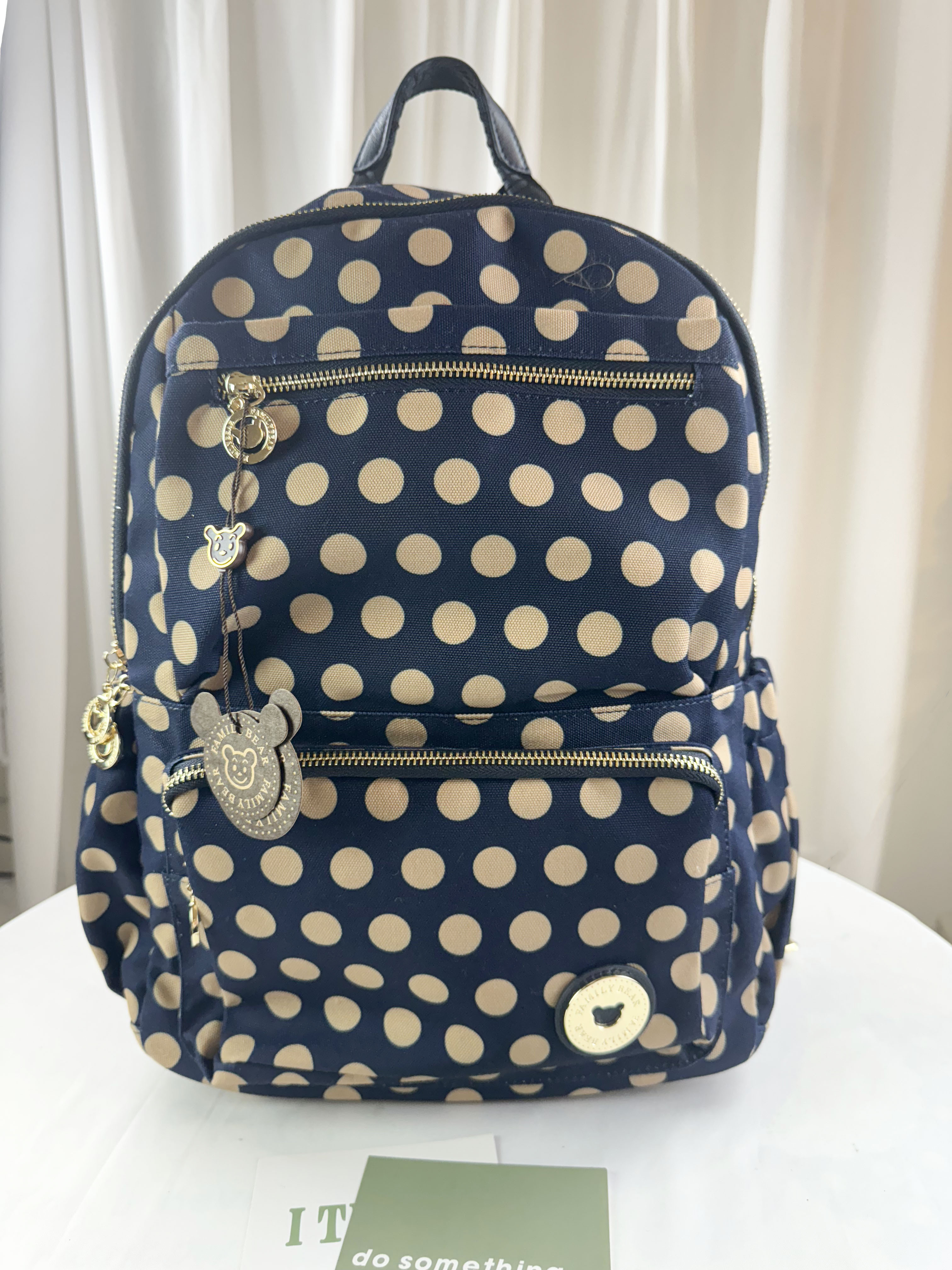 FamilyBear 卡其點點後背包  #2627