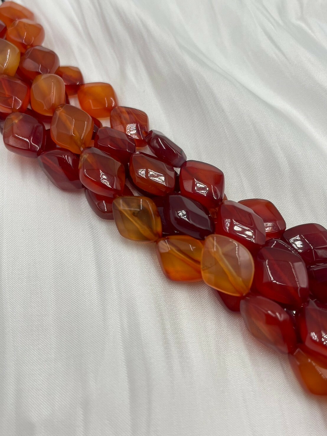 條-No.16亮面菱形小瑪瑙珠10mm*12mm約16顆