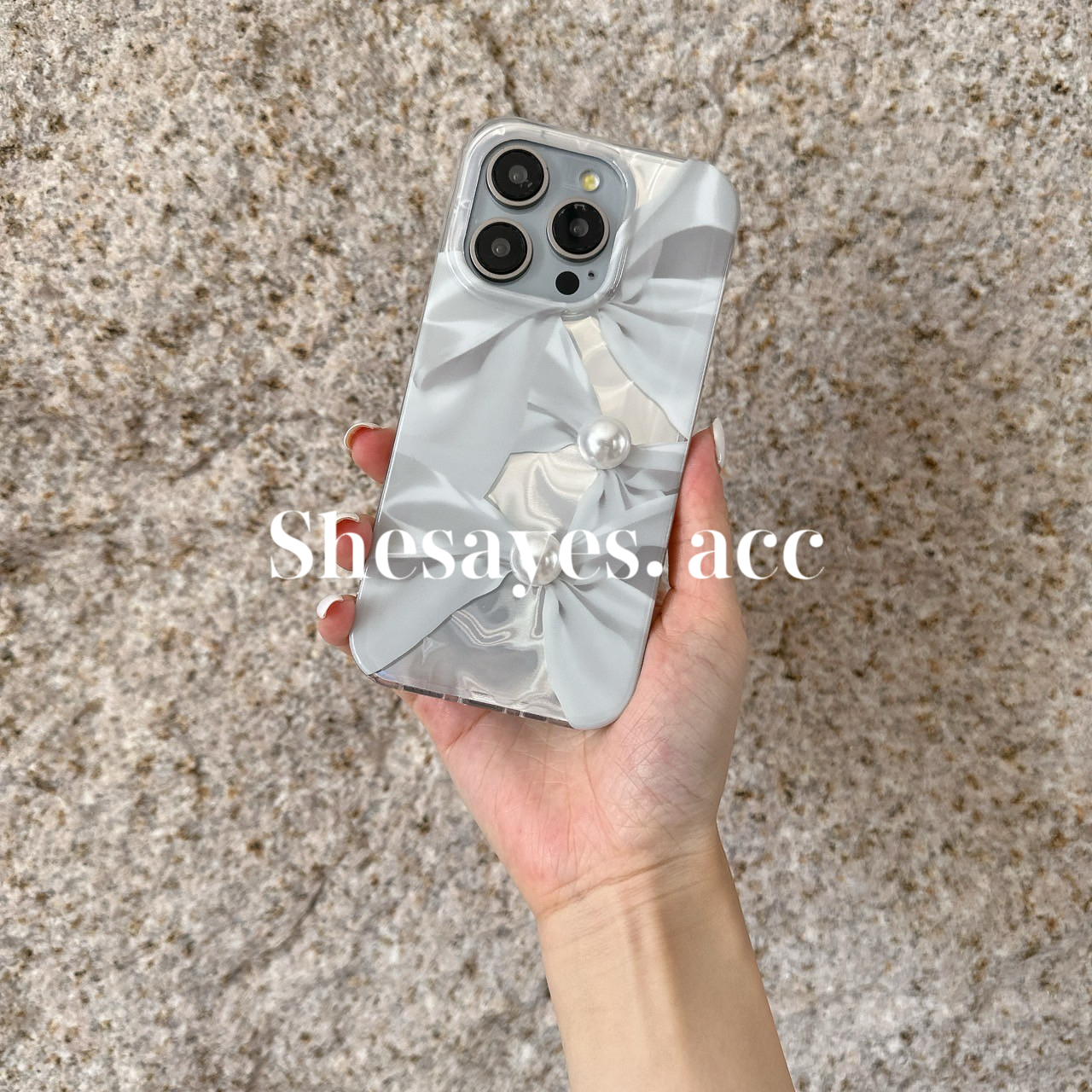 IPHONE 水波紋蝴蝶結手機殼