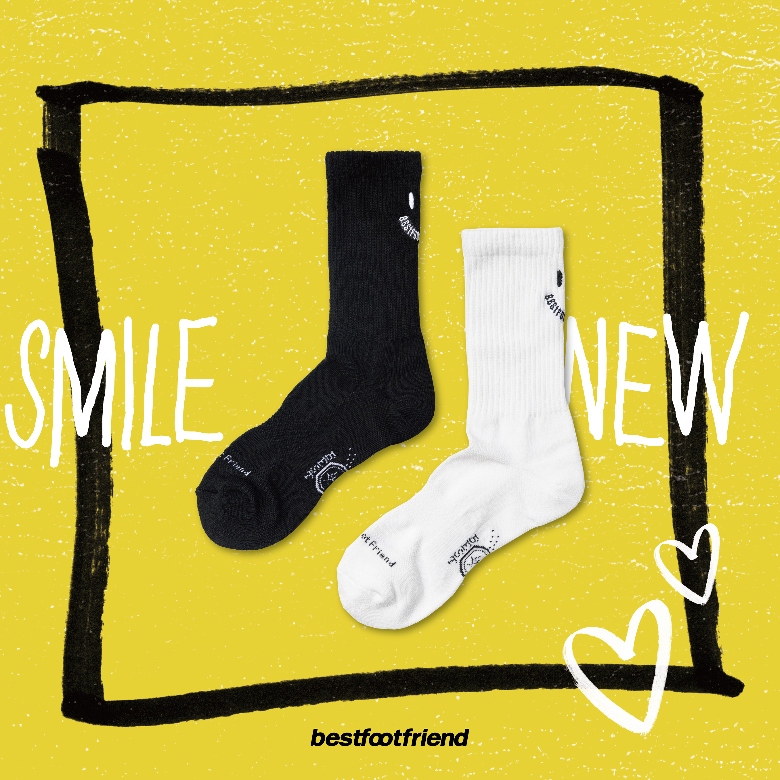 【Focus Store】現貨秒發 BFF New Smile 新笑臉襪 BF24097 黑白兩色
