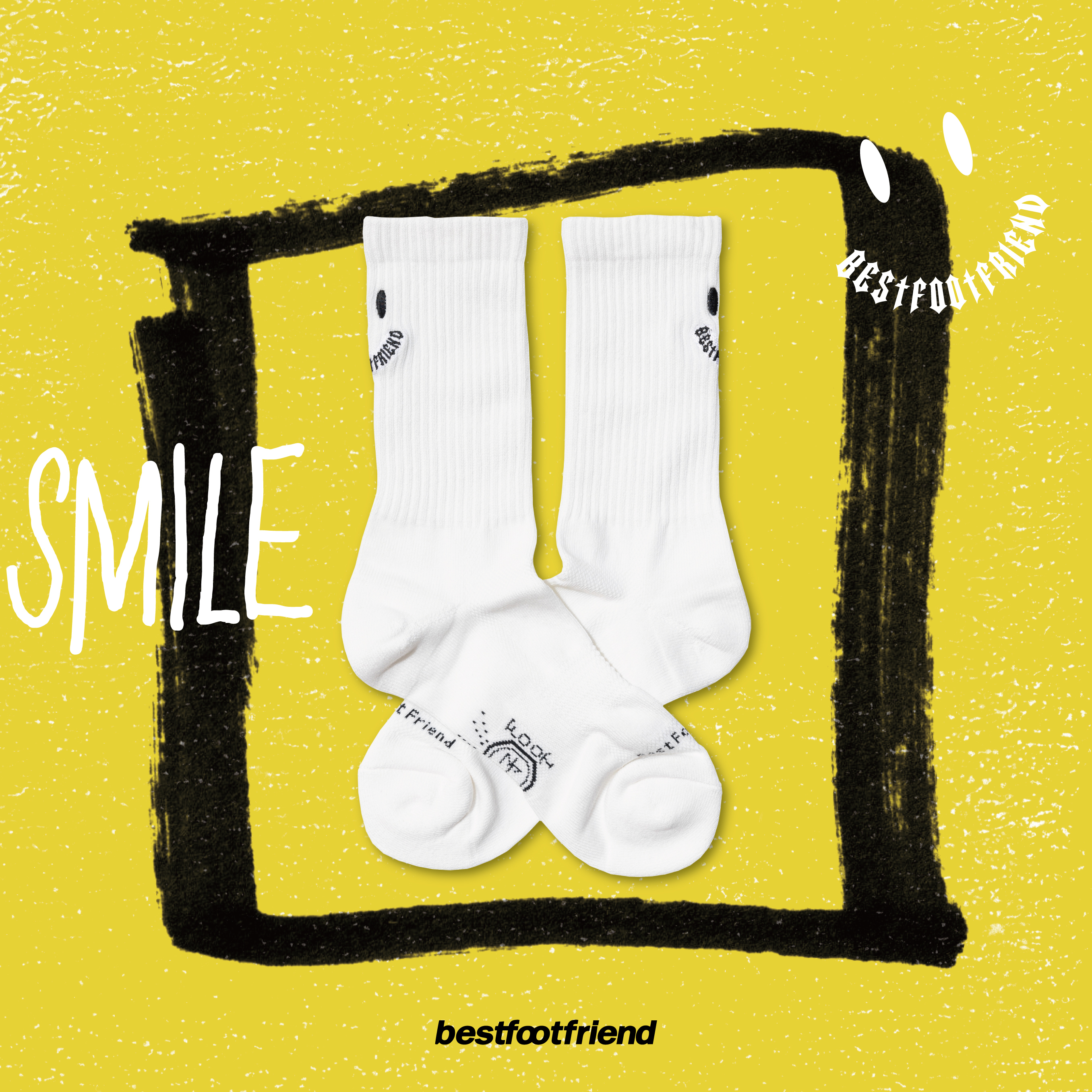 【Focus Store】現貨秒發 BFF New Smile 新笑臉襪 BF24097 黑白兩色