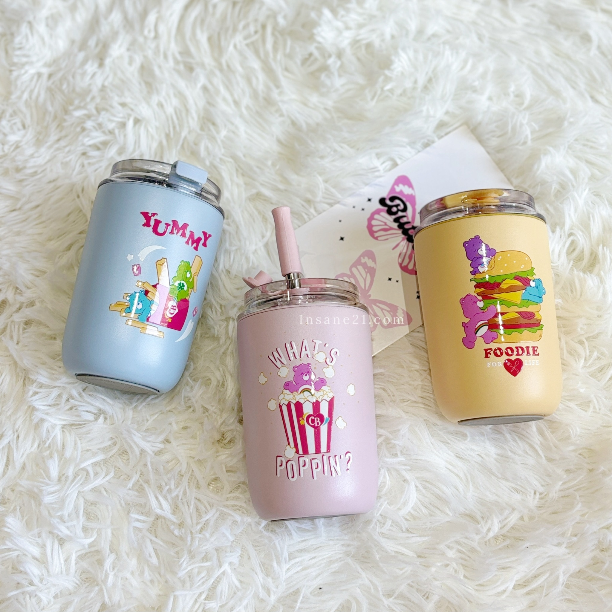 CARE BEARS 彩虹熊 吸管杯 304不鏽鋼 保溫杯 可伸縮吸管 代購