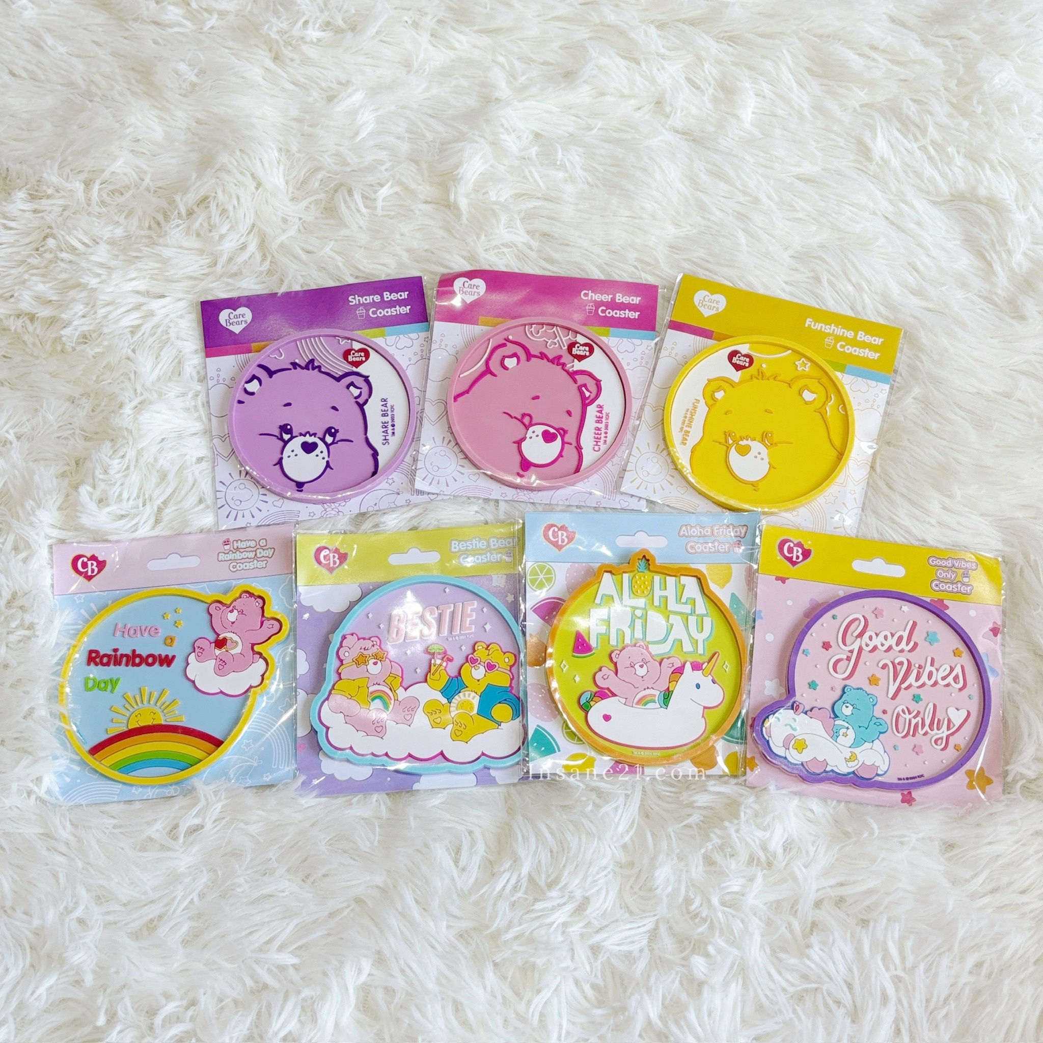 CARE BEARS 彩虹熊 可愛 造型 杯墊