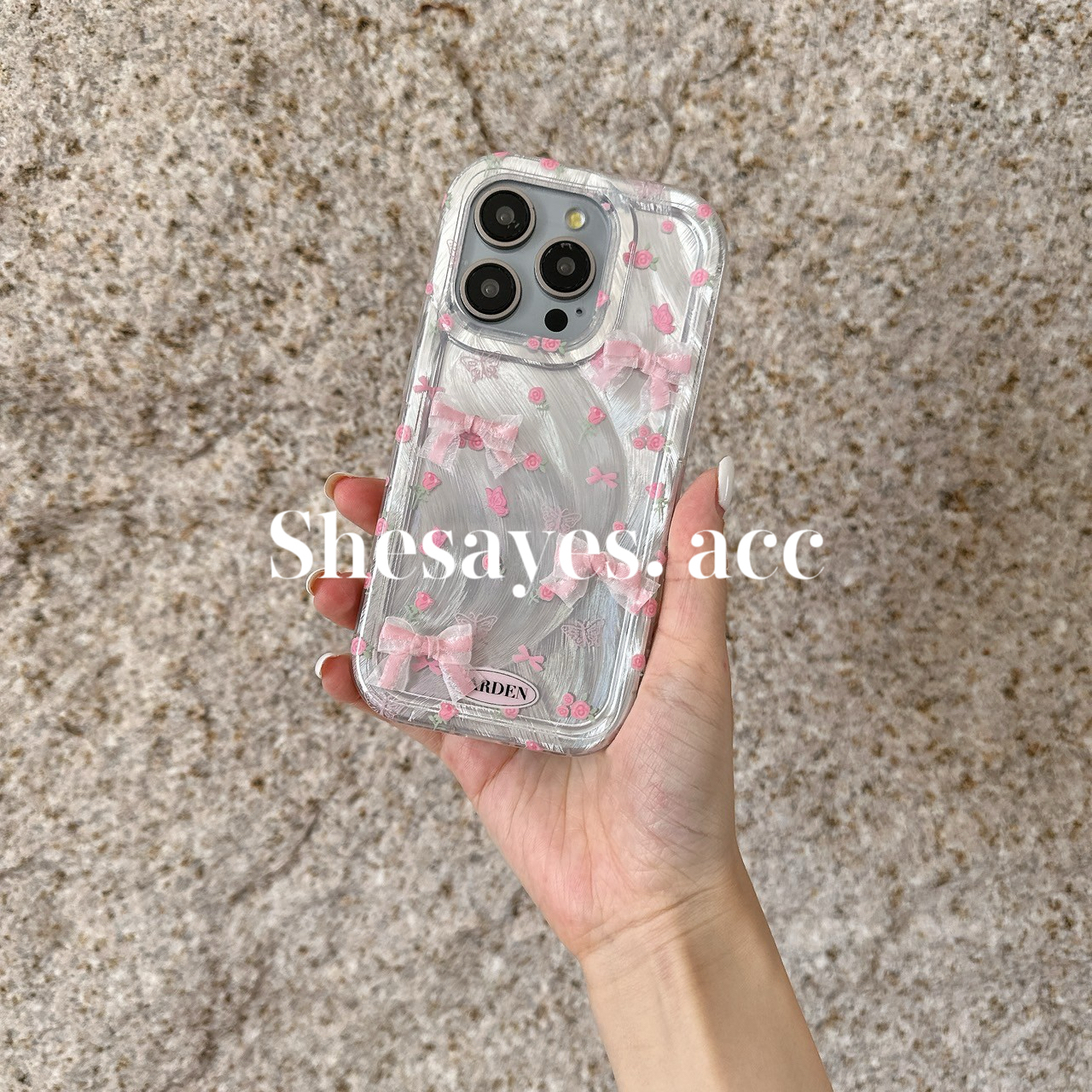 IPHONE 羽毛小花蝴蝶結手機殼