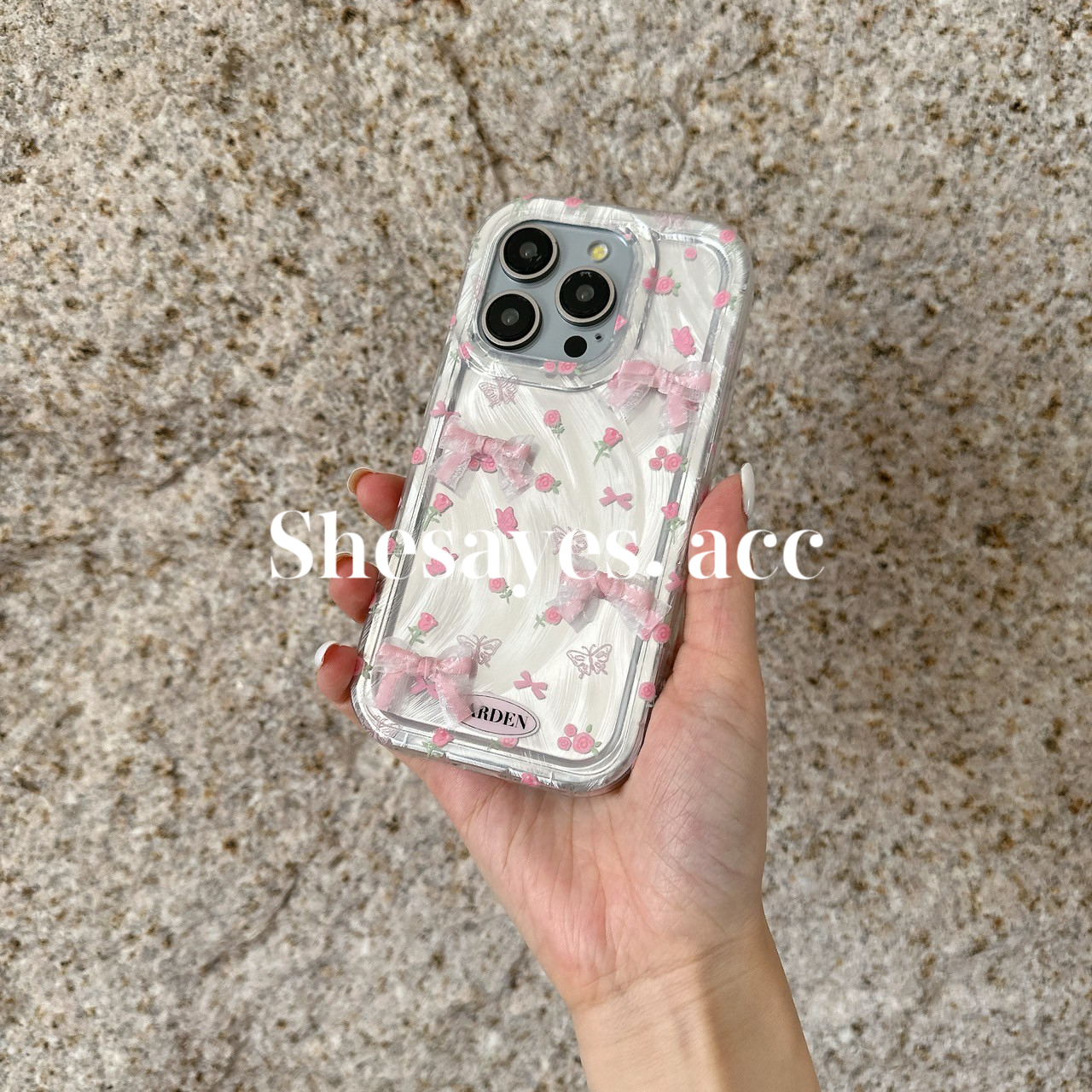 IPHONE 羽毛小花蝴蝶結手機殼