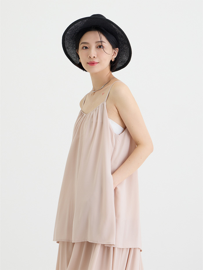 Aurora柔光雙層洋裝-山霧