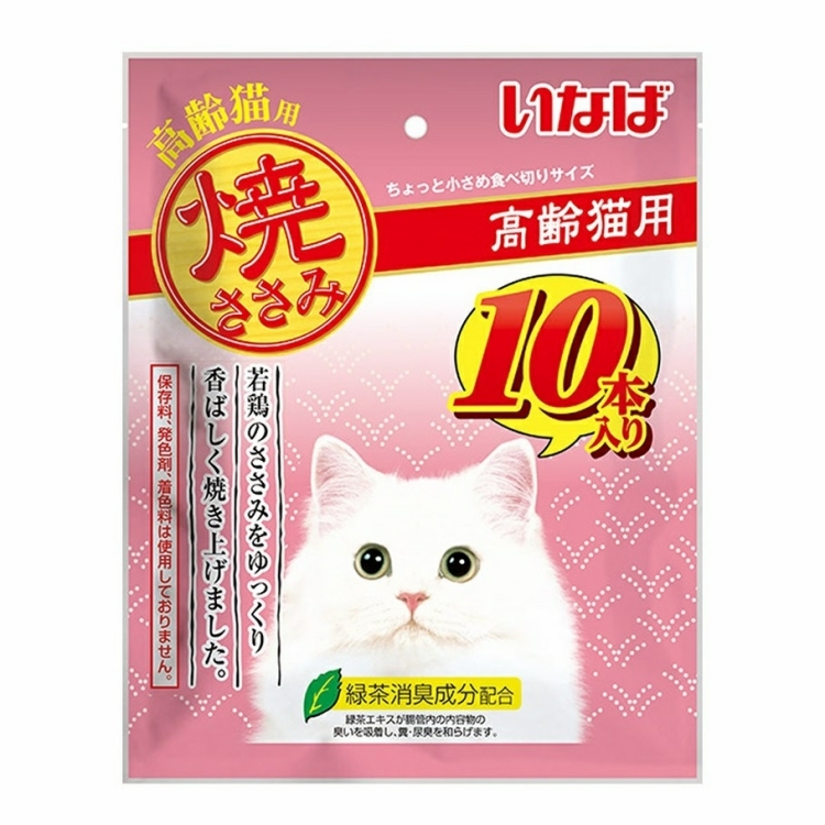 INABA 燒 高齡貓用 烤雞肉條 10本入 QSC46