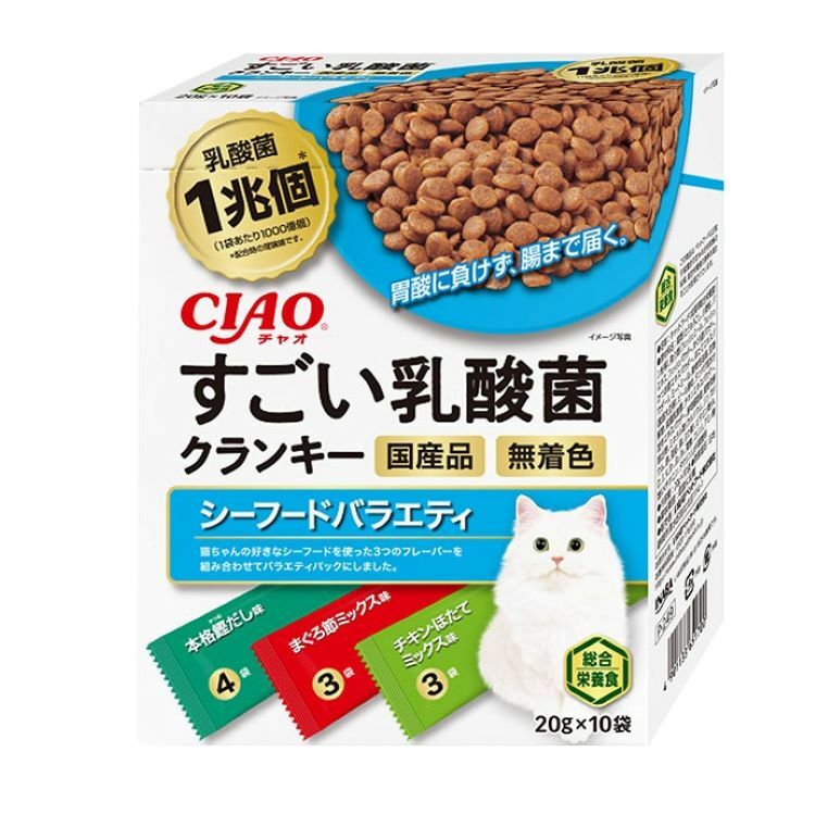 CIAO 驚人乳酸菌 零食 三款海鮮組合味 20gx10袋 藍色