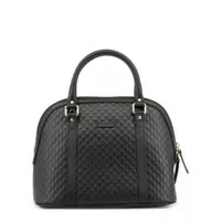 [S] GUCCI MICROSIMA GG MEDIUM DOME TOTE BAG BLACK, 449663-BMJ1N-1000 (SGC130)