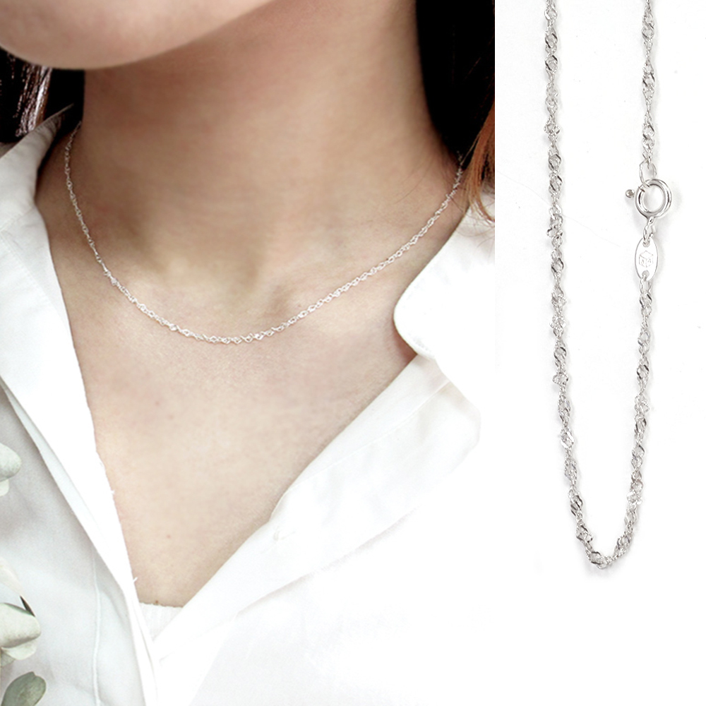 閃耀費加洛項鍊(1.6mm細鍊) 16吋純銀項鍊