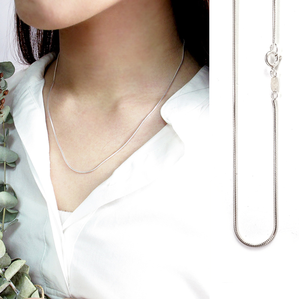 圓蛇鍊(1.2mm細鍊) 18吋純銀項鍊