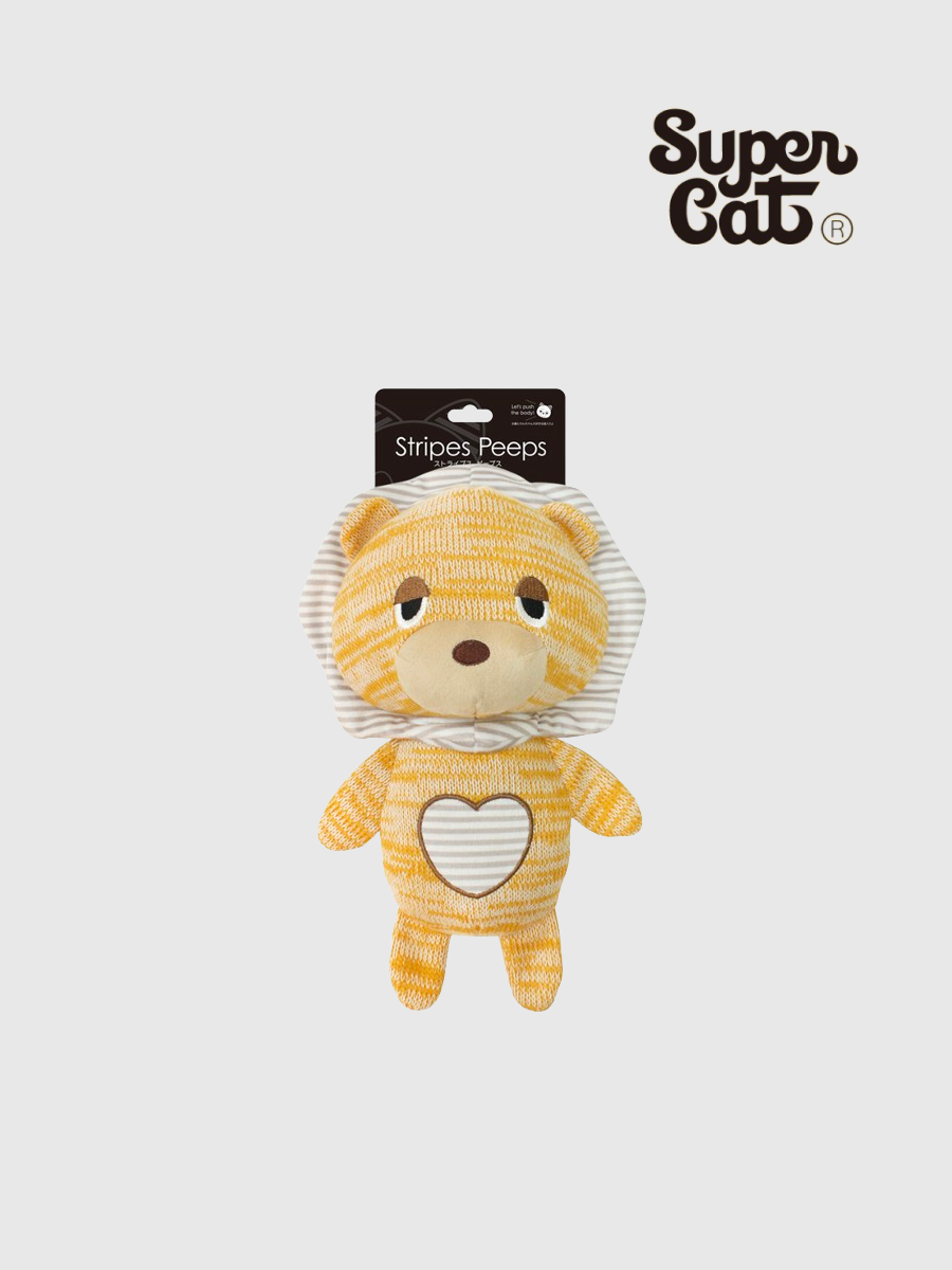 【日本 Supercat】Striped Peeps 狗狗啾啾玩具｜獅子
