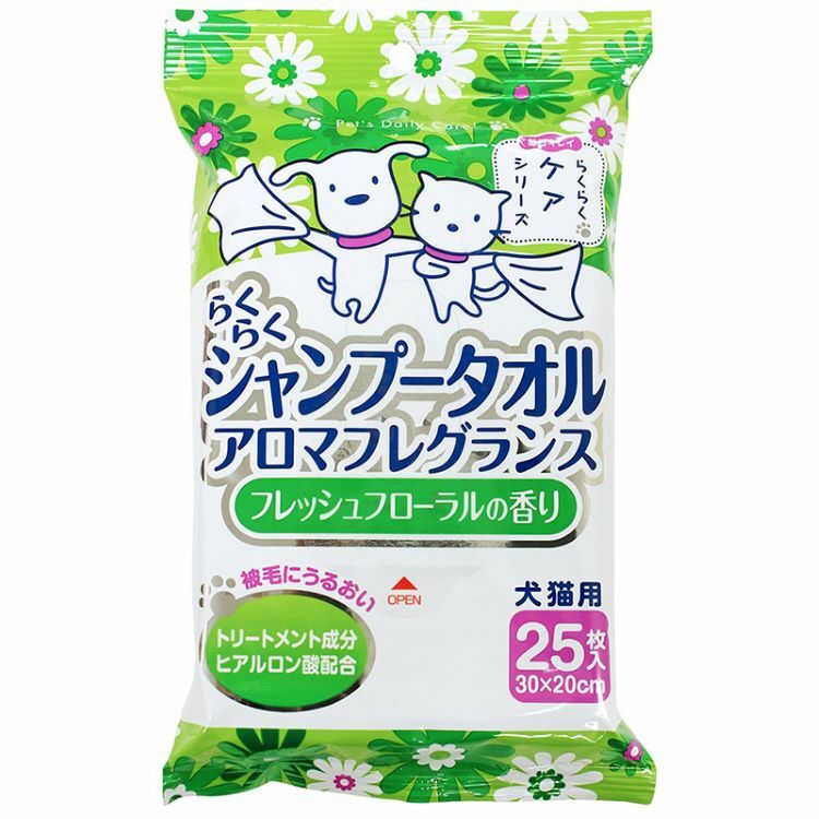 RAKURAKU 輕鬆抹身紙巾鮮花香味  25枚 犬貓用