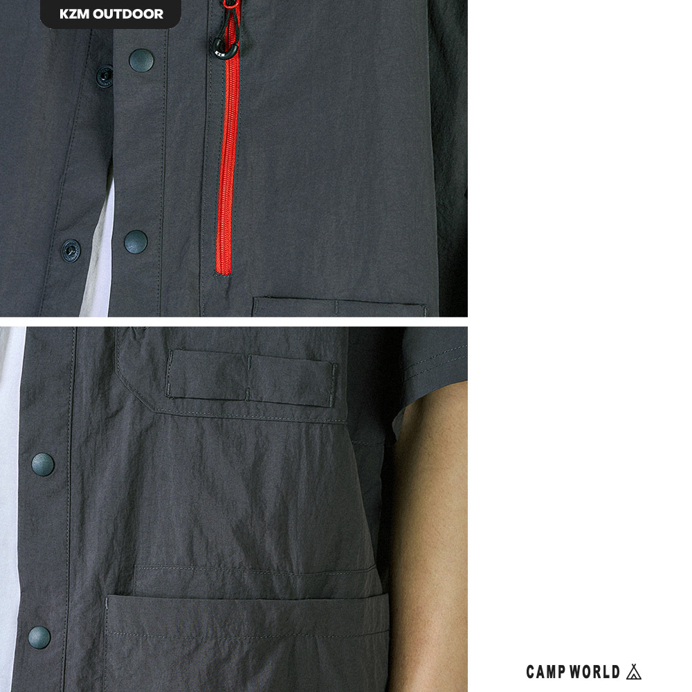 KZM J11 多口袋短袖襯衫