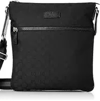 [S] GUCCI NYLON MESSENGER CROSSBODY BAG,BLACK, 449185 G1XHN 8615 (SGC146)