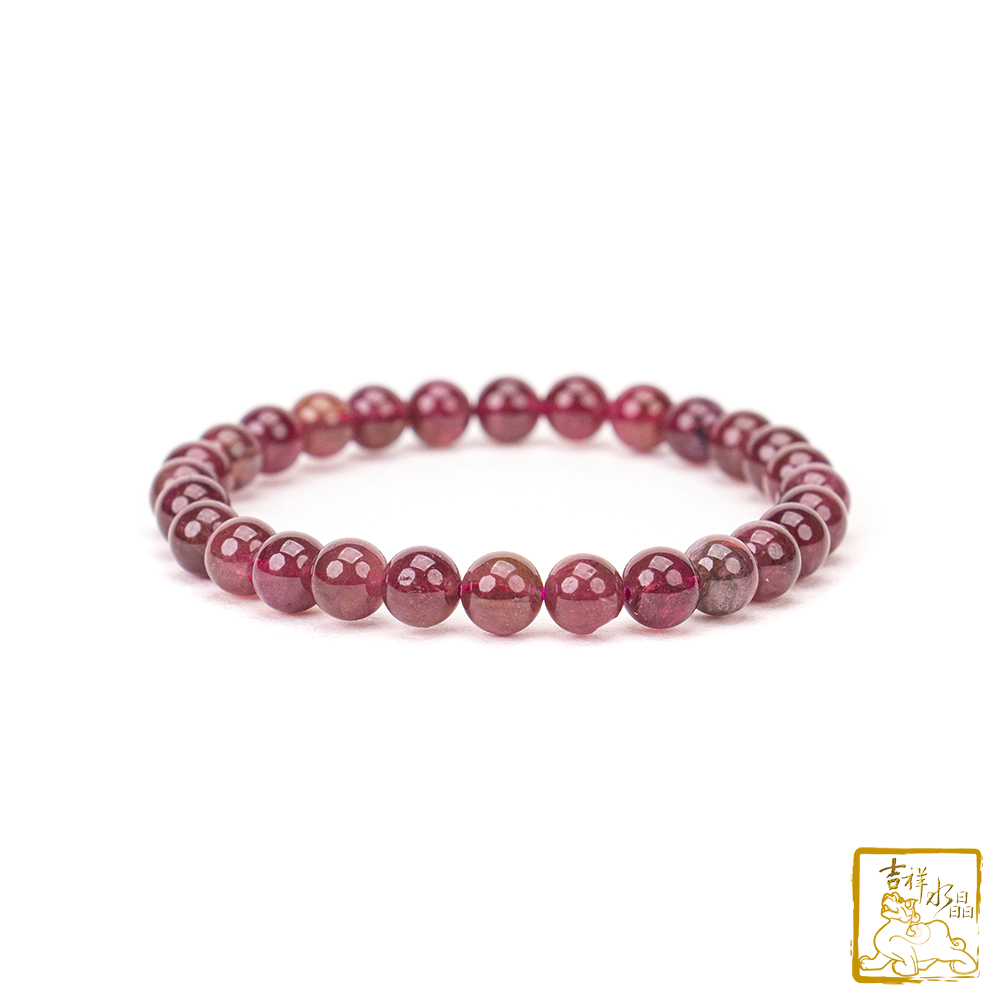 Red Tourmaline Bracelet 6mm