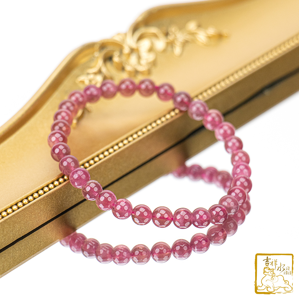 Red Tourmaline Bracelet 6mm