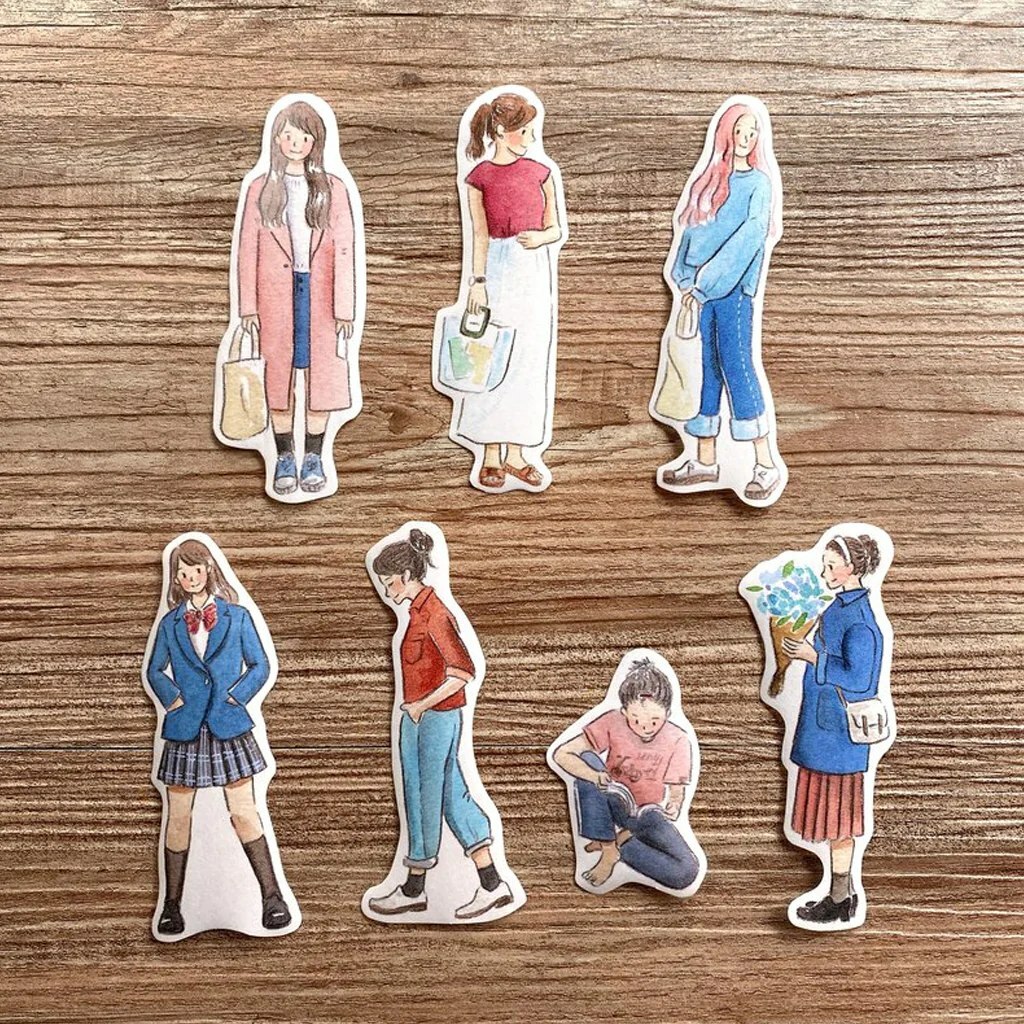 Point Chen Sticker Flakes - Girls in Pink Outfits
