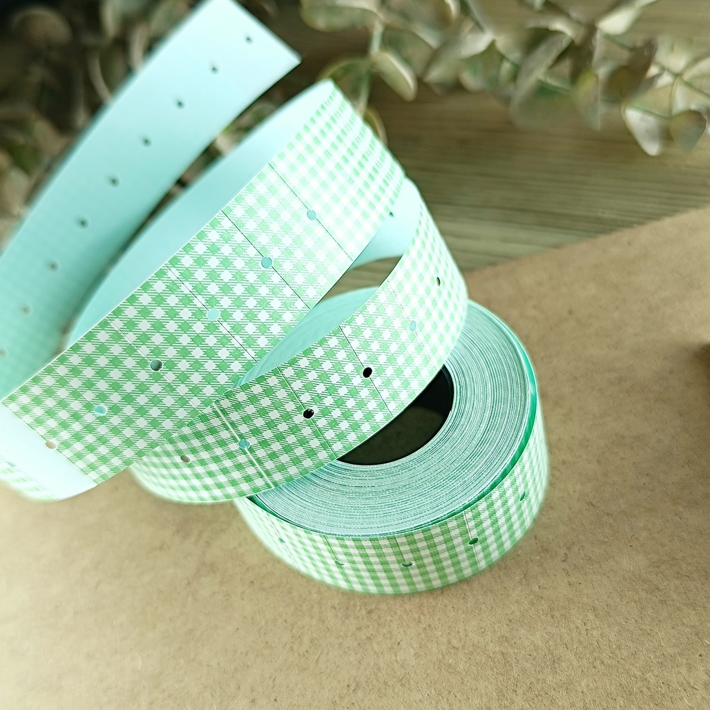 日本36Sublo．綠格紋 標籤機貼紙膠帶 <整捲/分裝>