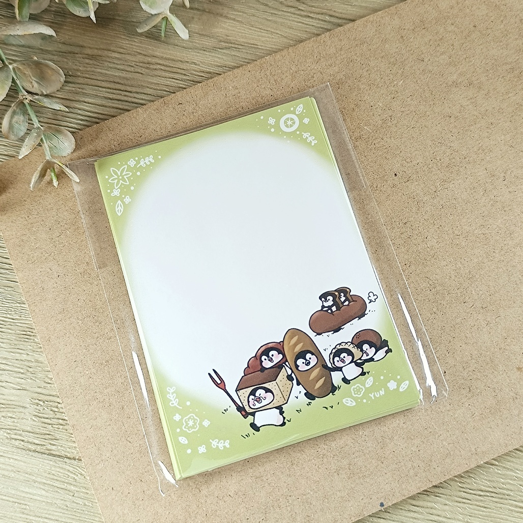 日本YUN．麵包企鵝大行進 便簽 便條紙 memo 整包