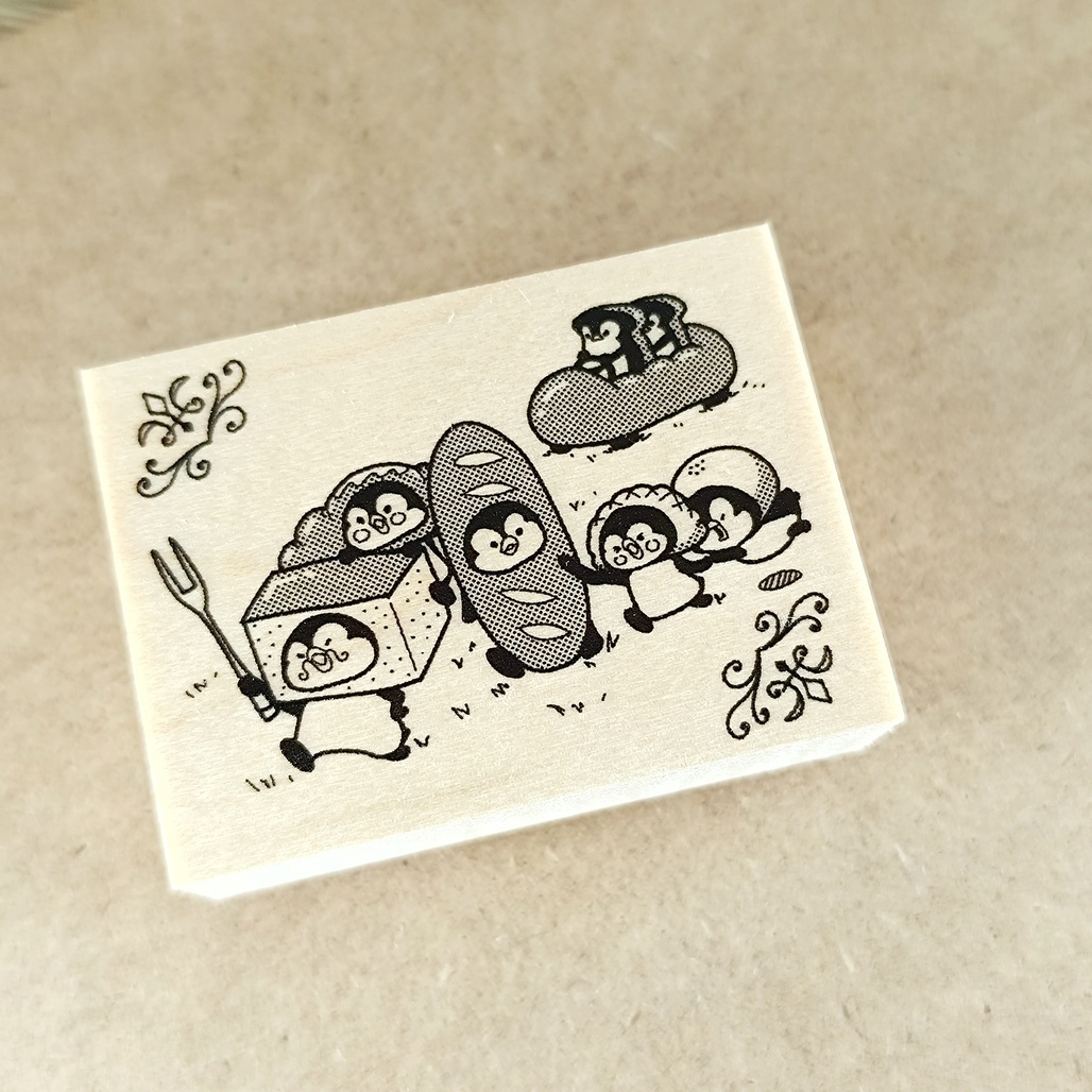 日本YUN．麵包企鵝系列 原創櫸木印章 2024夏季新品