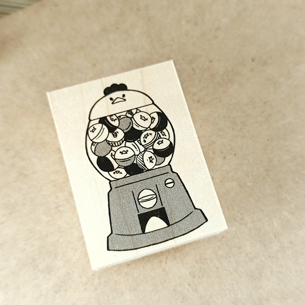 日本YUN．雞家族扭蛋機/扭蛋 原創櫸木印章