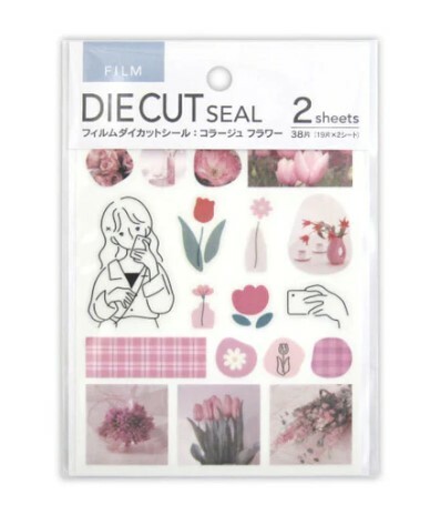 Daiso Film Die Cut Seal - Collage Flower