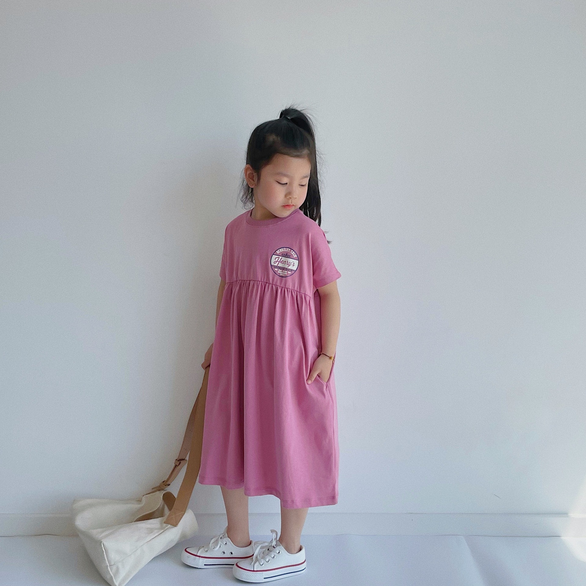 BOBOKIDS日系印花拼接親子連身裙（兩色）