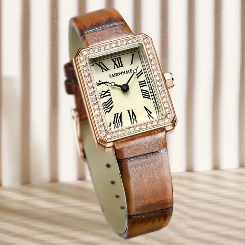 (預購)【Mark fairwhale馬克菲爾】3380 復古雅致 商務約會 歐風奢華 晶鑽 羅馬經典 女士手錶