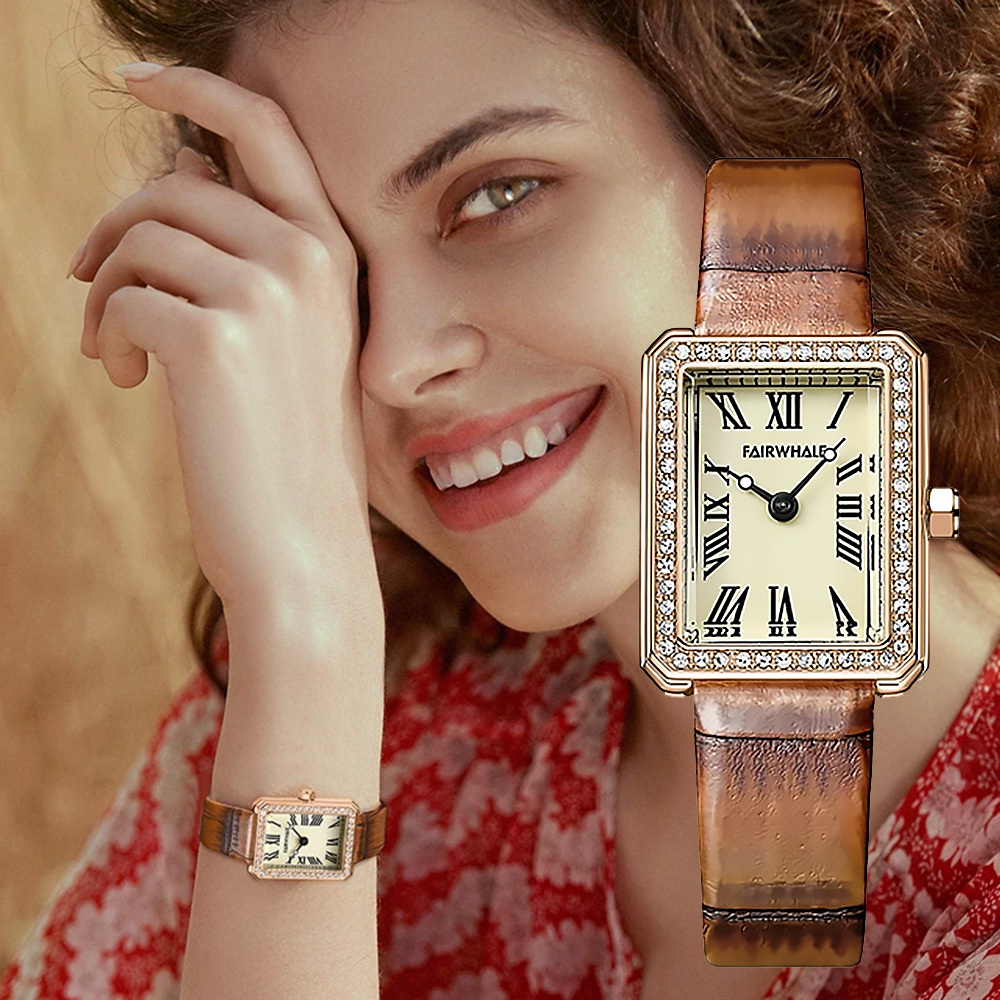 (預購)【Mark fairwhale馬克菲爾】3380 復古雅致 商務約會 歐風奢華 晶鑽 羅馬經典 女士手錶