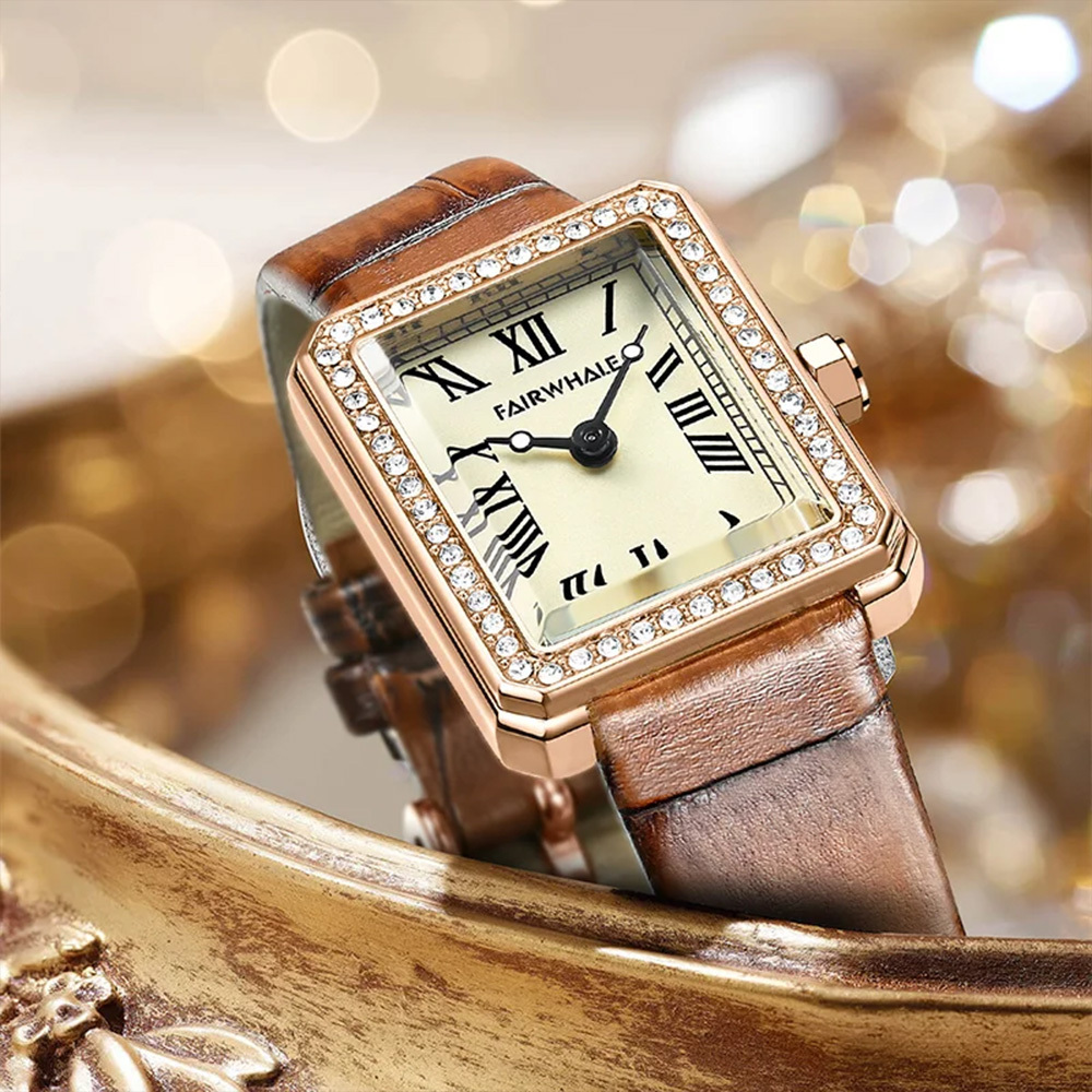 (預購)【Mark fairwhale馬克菲爾】3380 復古雅致 商務約會 歐風奢華 晶鑽 羅馬經典 女士手錶