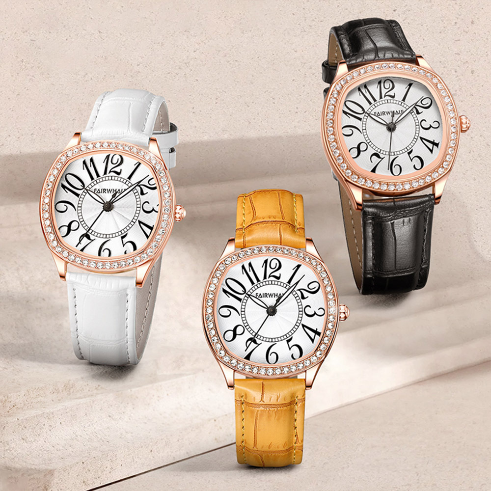 【Mark fairwhale馬克菲爾】精緻鑲鑽 幻彩百搭 摩登 潮流女用 手錶-3440