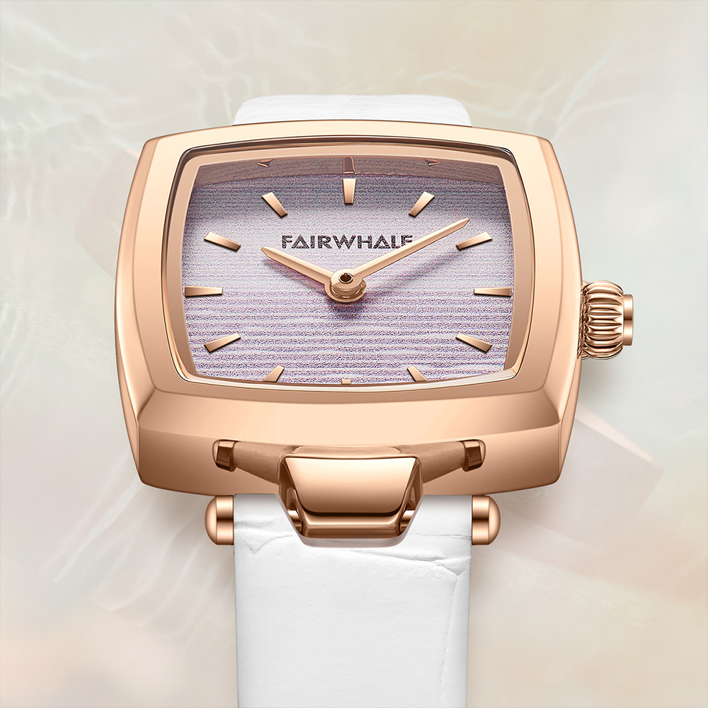 【Mark fairwhale馬克菲爾】精緻優雅方圓皮質錶帶女用錶-3480(流線錶殼輕薄高尚)