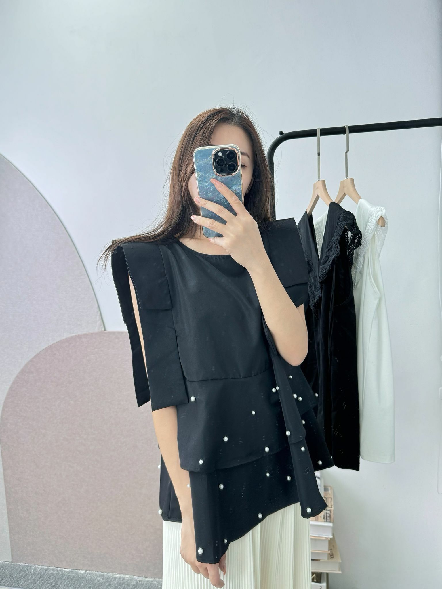 TOP#6275🤍小禮物珍珠上衣