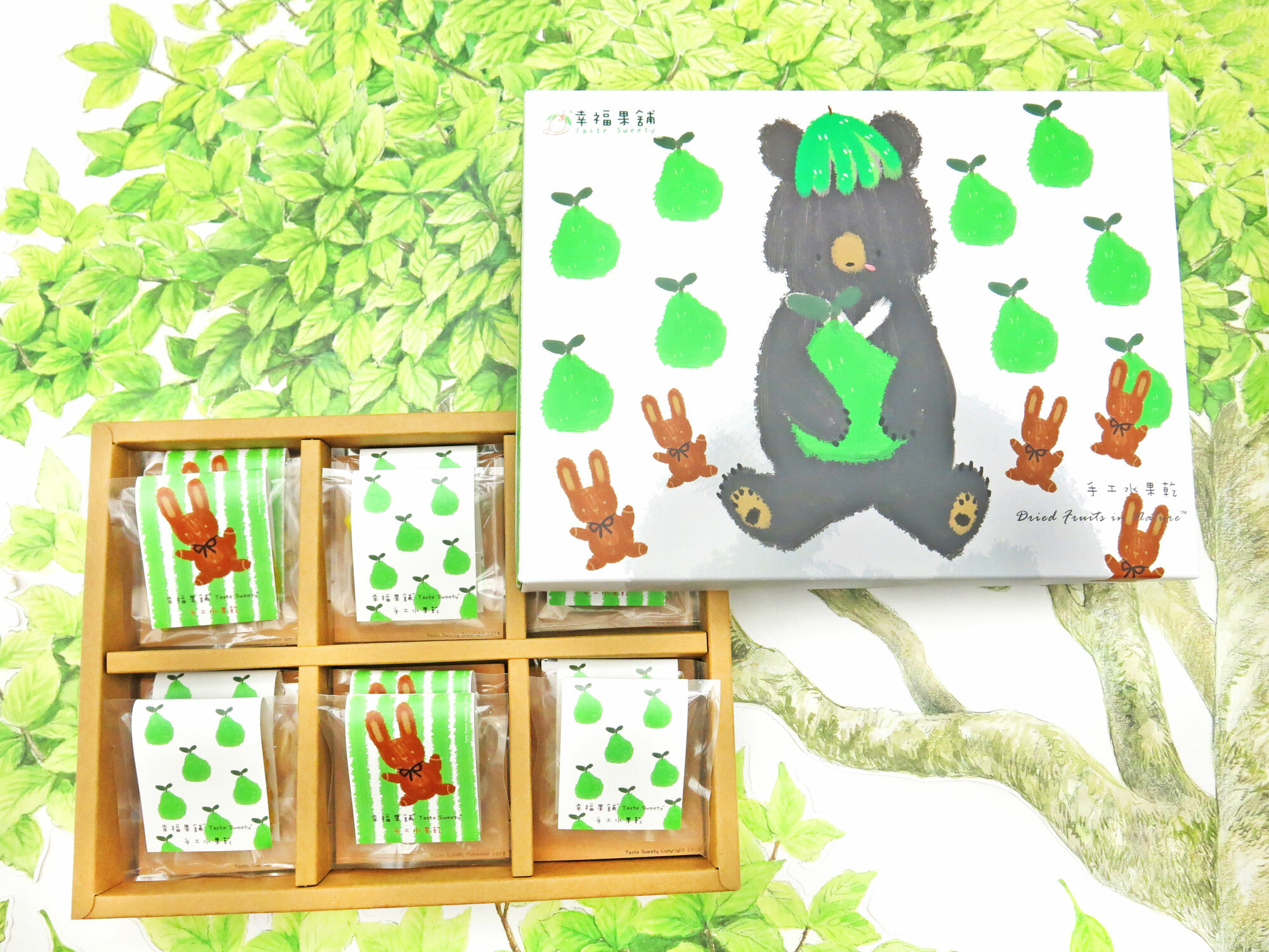 熊樂兔柚-柚帽熊水果乾禮盒6格(12入/18入/24入)